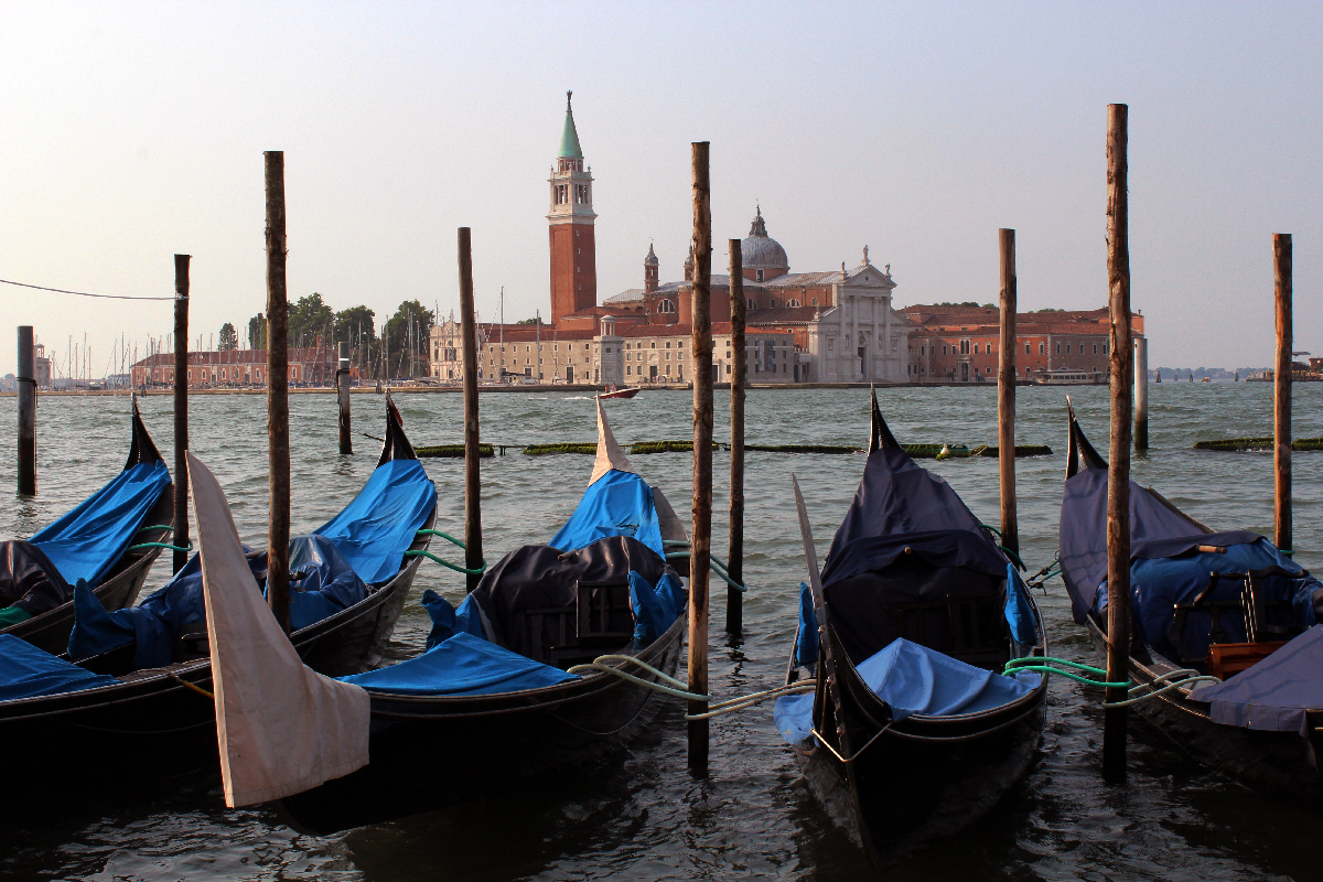 Venice gondolas with blurred effect
