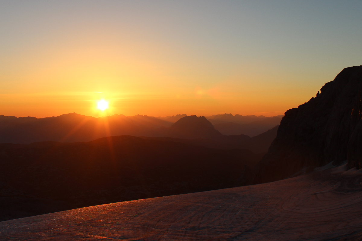 Sunrise on the Dachstein glacier