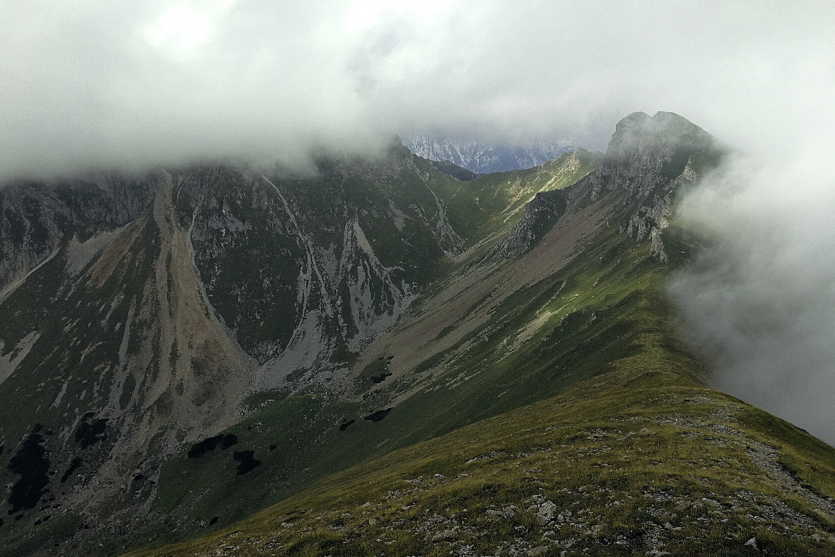 Foggy at Grete-Klinge climbing route in Austria