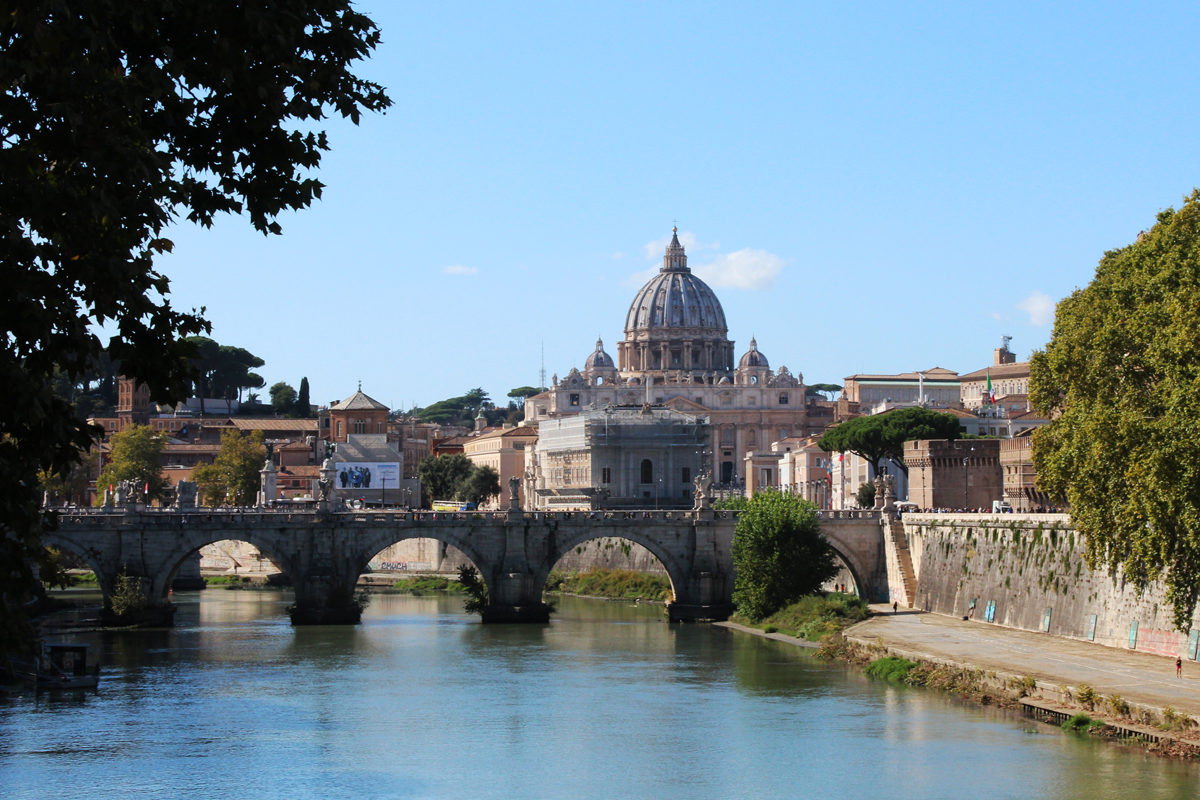 St. Peter`s Cathedral view from a bridge